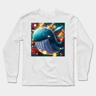 Cute Whale Drawing Long Sleeve T-Shirt